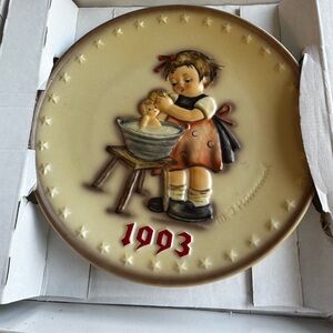Hummel Decorative Plate with Red and Brown Accents